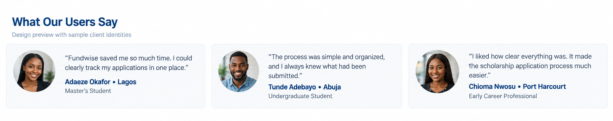 Fundwise Scholars testimonials
